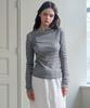 PLUNASTUDIO Layered Stripe Tee (Gray/Black)