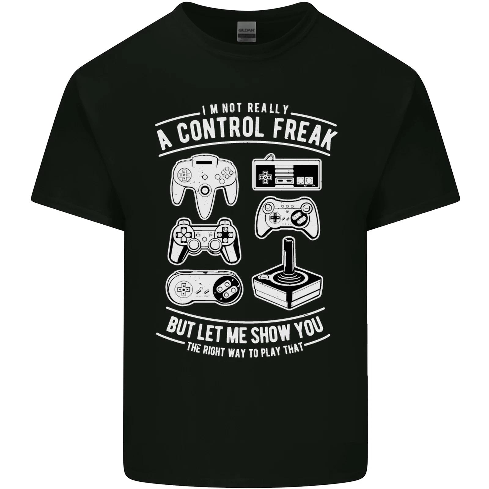 Control Freak Funny Gaming Gamer Kids T-Shirt Childrens L
