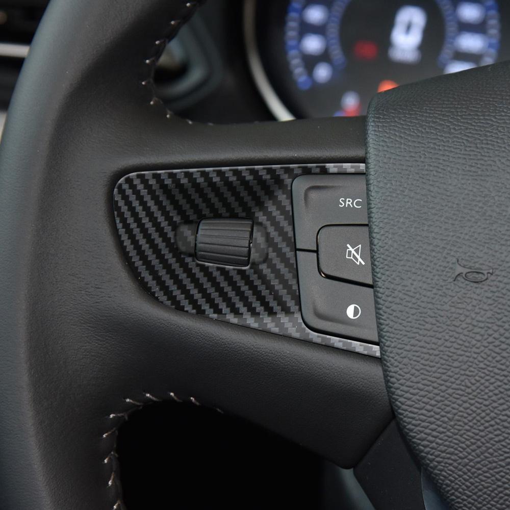 ABS Chrom Kohlefaser Auto Lenkrad Panel Abdeckung Zierleiste für Peugeot 408 2014 2015 für Peugeot 508 2011 - 2016 Aufkleber