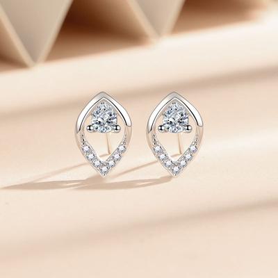 Water Drop Stud Earrings Women's Autumn Light Luxury Rhombus Earrings Niche Ins Trendy New Earrings