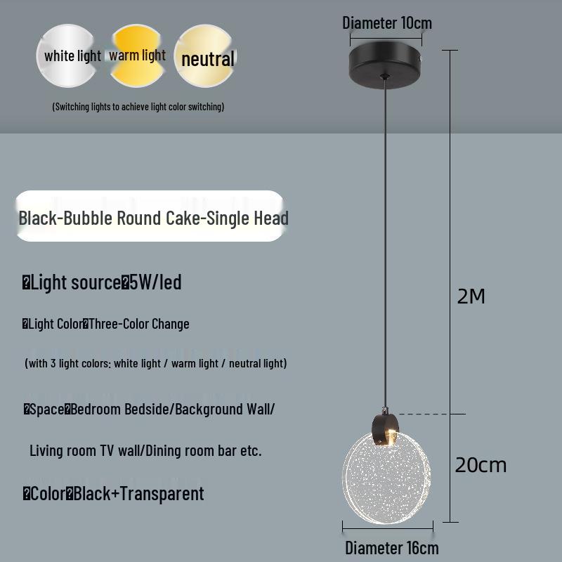 Luxury Crystal Pendant Light: Elegant Bedside or Background Illumination