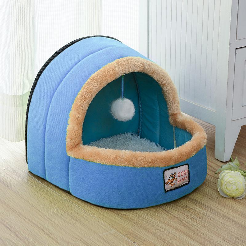 

Mongolian Yurt-Style All-Season Pet Bed for Cats and Dogs Small синий