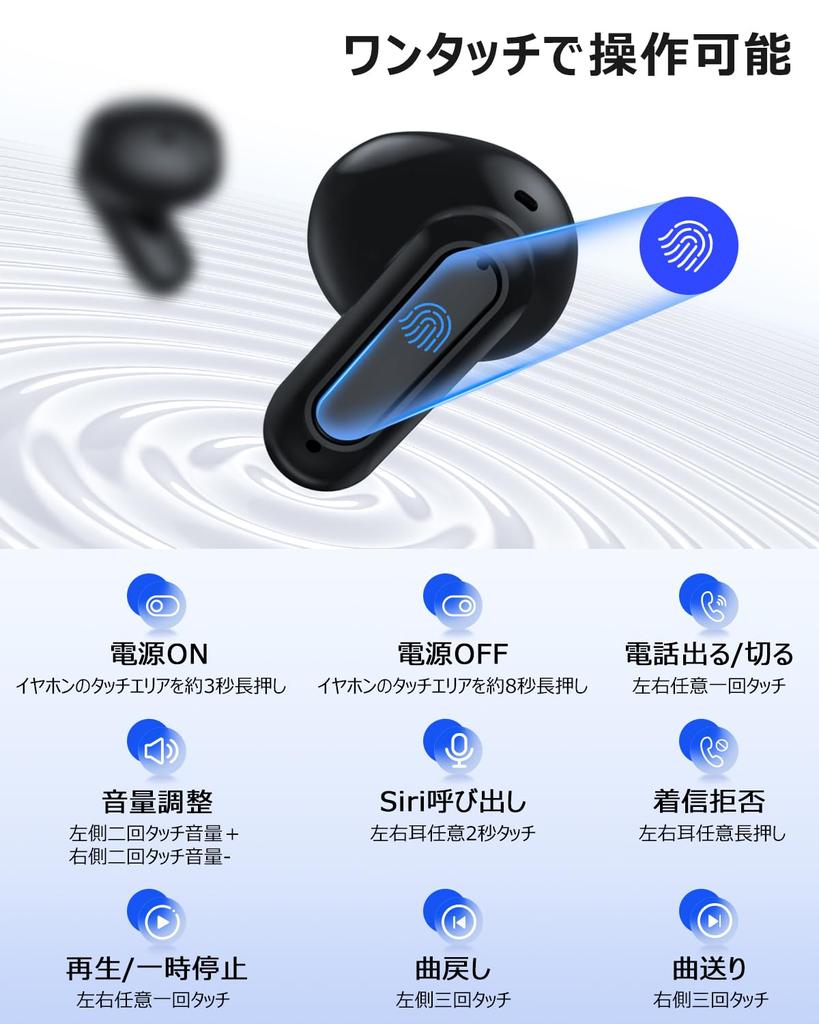 SAMONIC Wireless Bluetooth Fast Bluetooth Multifunctional Touch Control Bluetooth Sound Automatic Instant Up to 45 Hours IPX7 Waterproof ENC Noise