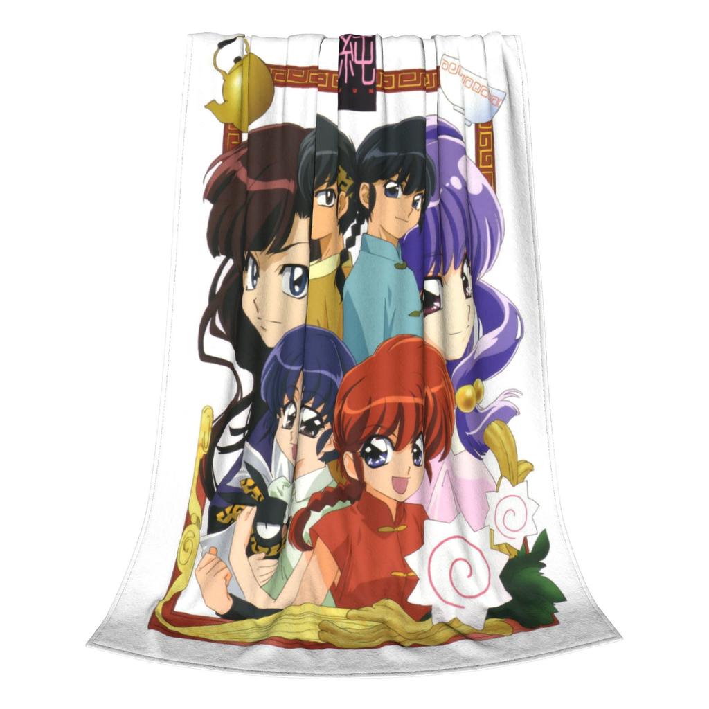 Ranma And Akane Tendo Blanket Fleece  Winter  Portable Soft Throw Blankets for Sofa Couch Bedding Throws,
