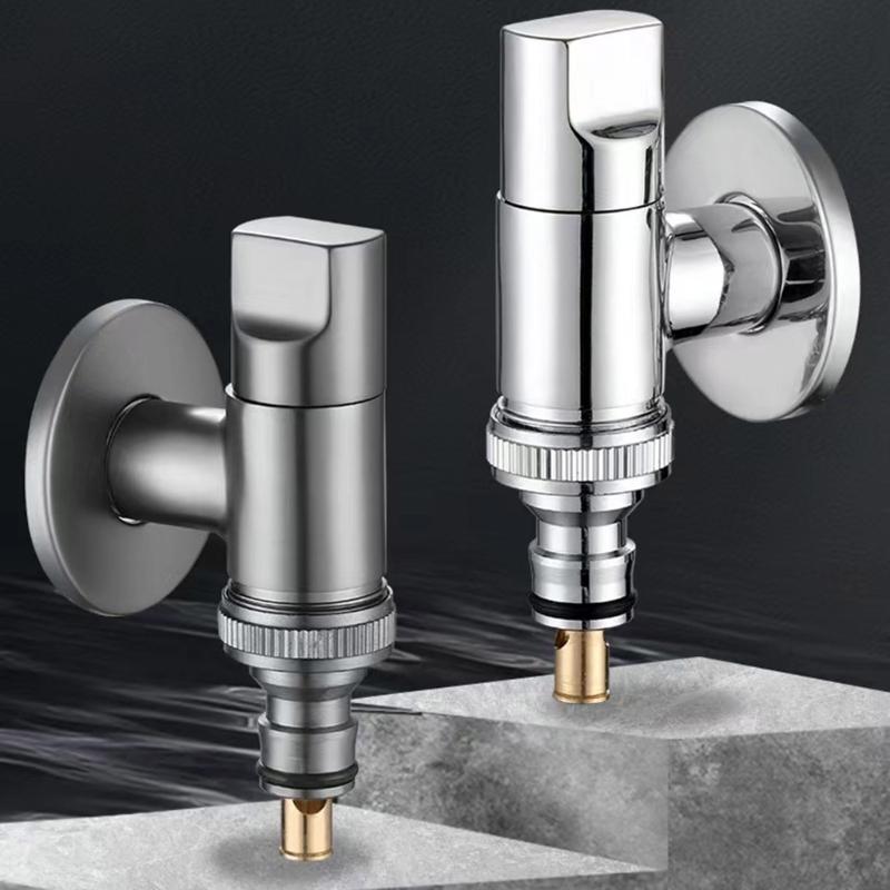 Brass 3-way Filling Angle Valve Wall Mount One Into Two Out Water Toilet Faucet Bidet Sprayer for Bathroom Accessories