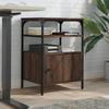 Printer Stand with 3 Shelves Brown Oak Effect 50 X 40 X 76 Cm