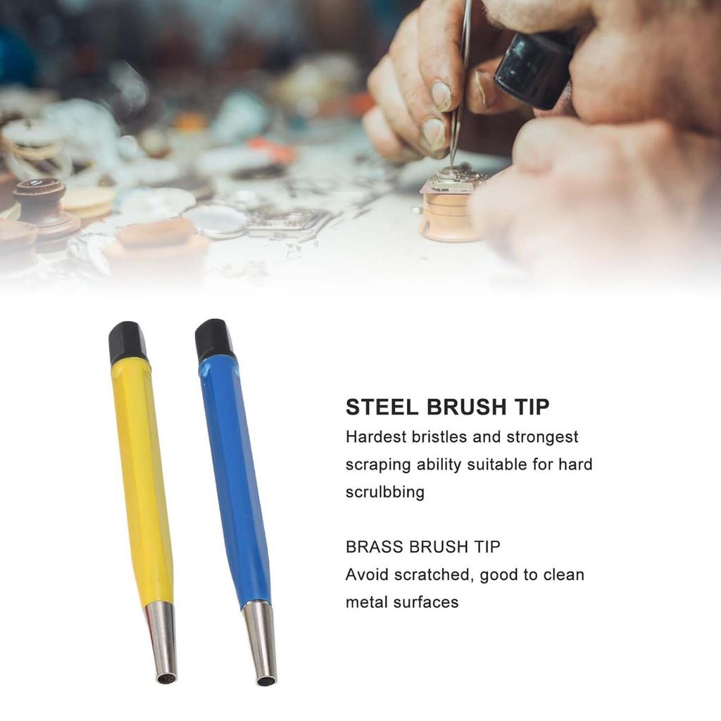Brosse Stylo Nettoyant Anti-Rouille pour Réparation de Bijoux et Montres Lot de 3 Pièces, Outil Brosse de Polissage Anti-Rayures pour Nettoyage de Pièces de Monnaie