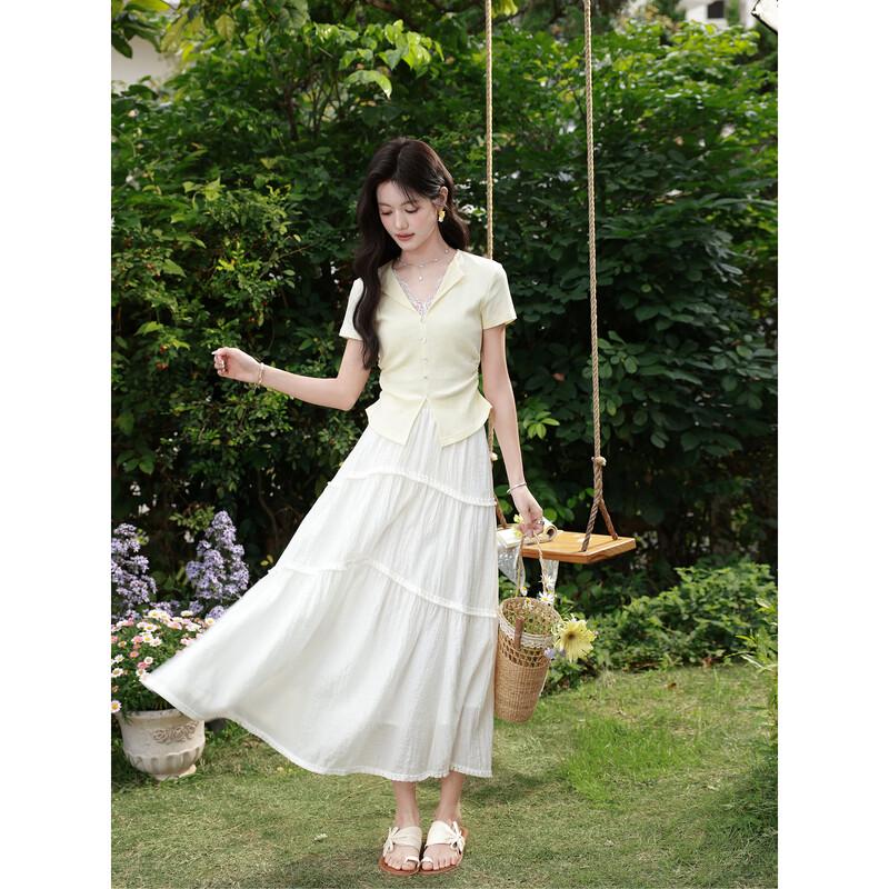 

Women s Elegant V-Neck Lace Short Sleeve Tee M