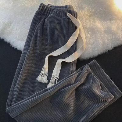 Pantalon de survêtement d'été en velours côtelé pour homme, coupe décontractée