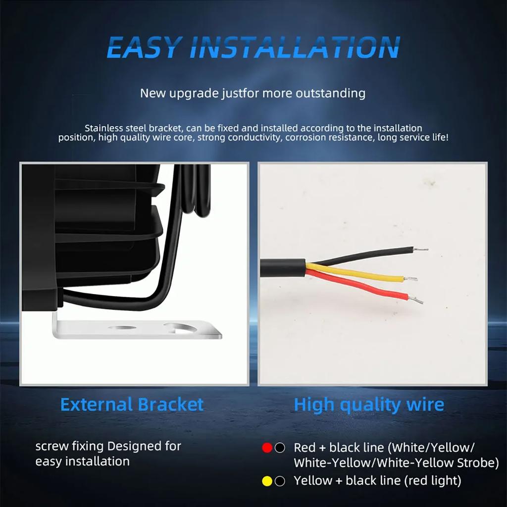 1pcs Motorcycle Headlight LED Spot Light Owl Shape 3 Light 5 Modes Three Colors Strobe Fog Light Motorbike Running Lamp