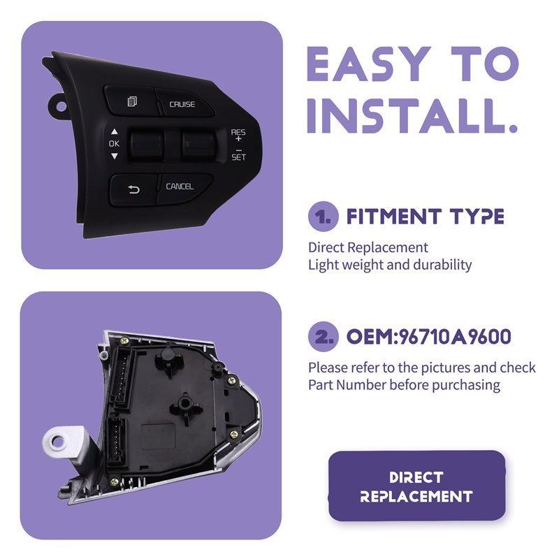 For Kia Sedona Carnival 2015- Car Steering Wheel Cruise Control Switch 96710A9600