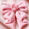 Rose Bow Pendant 3D Printed Pendant, Cute Keychain for Bag, Versatile Key Holder Pink Hanging Ornament Valentine's Day, Gift Girlfriend Decoration