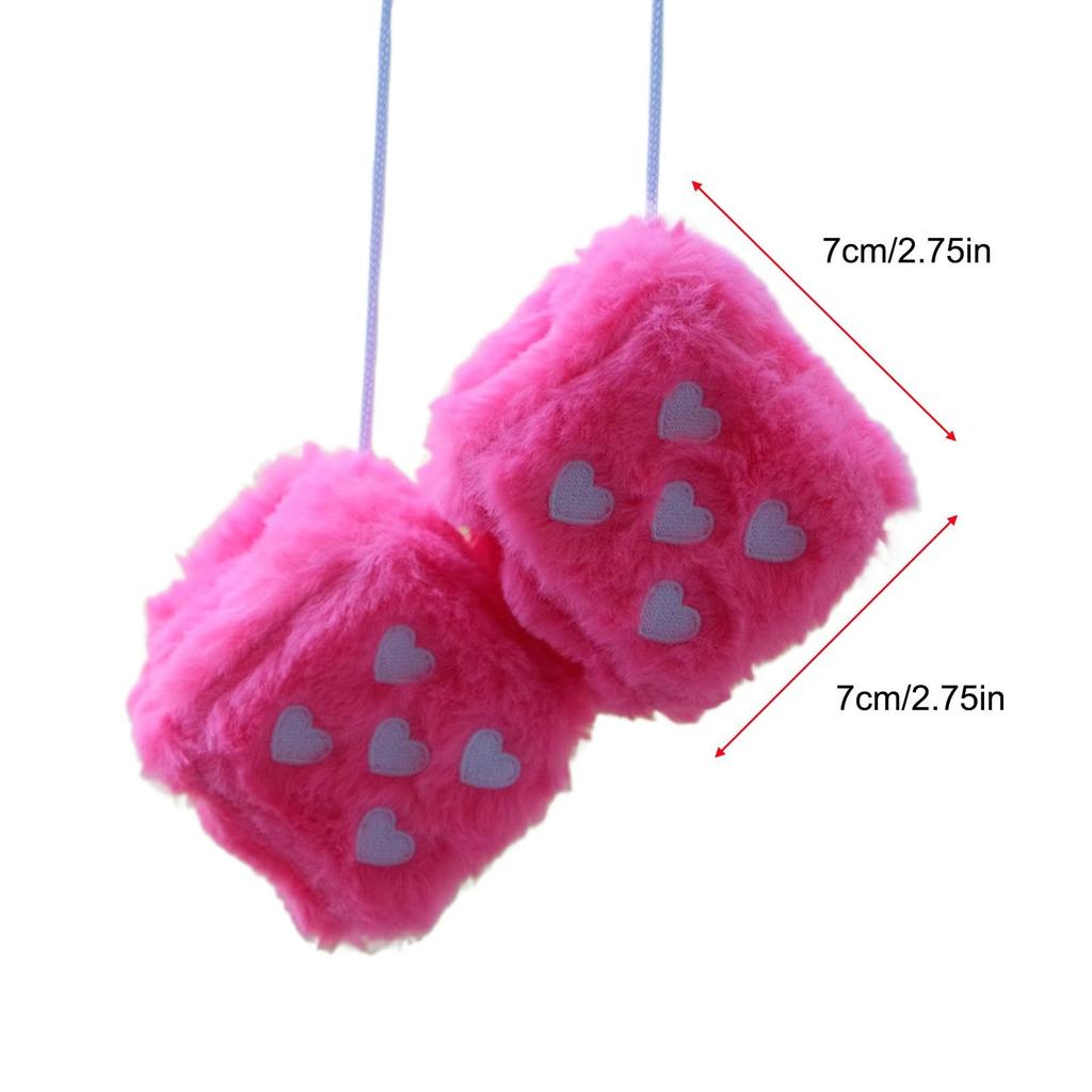 Dice Car Ornament, Autophagy Dice - 1 Pair Plush Car Interior Dice | Soft