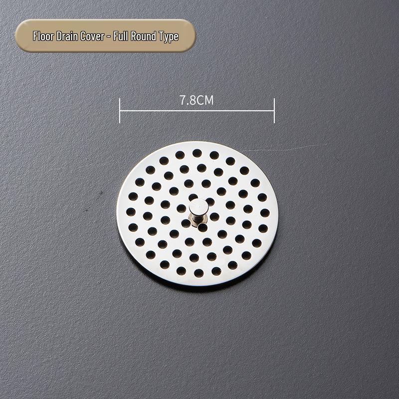 Stainless Steel Round Floor Drain Cover with Anti-Hair Filter and Handle for Hotel Bathrooms
