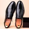 Spring 2025 Men's Soft Sole Leather Slip-On Shoes - Pointed Toe Business Casual Low-Tops