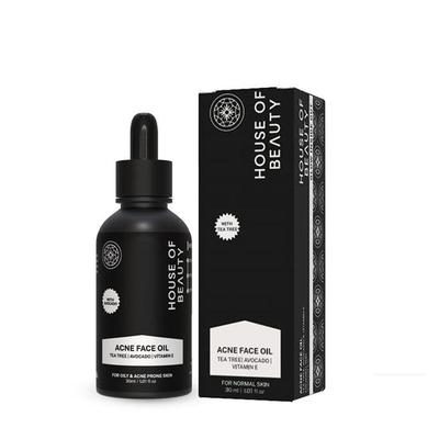 House Of Beauty Akneöl mit Teebaum, Avocado & Vit-E zum Austrocknen von pickliger & fettiger Haut (30ml)