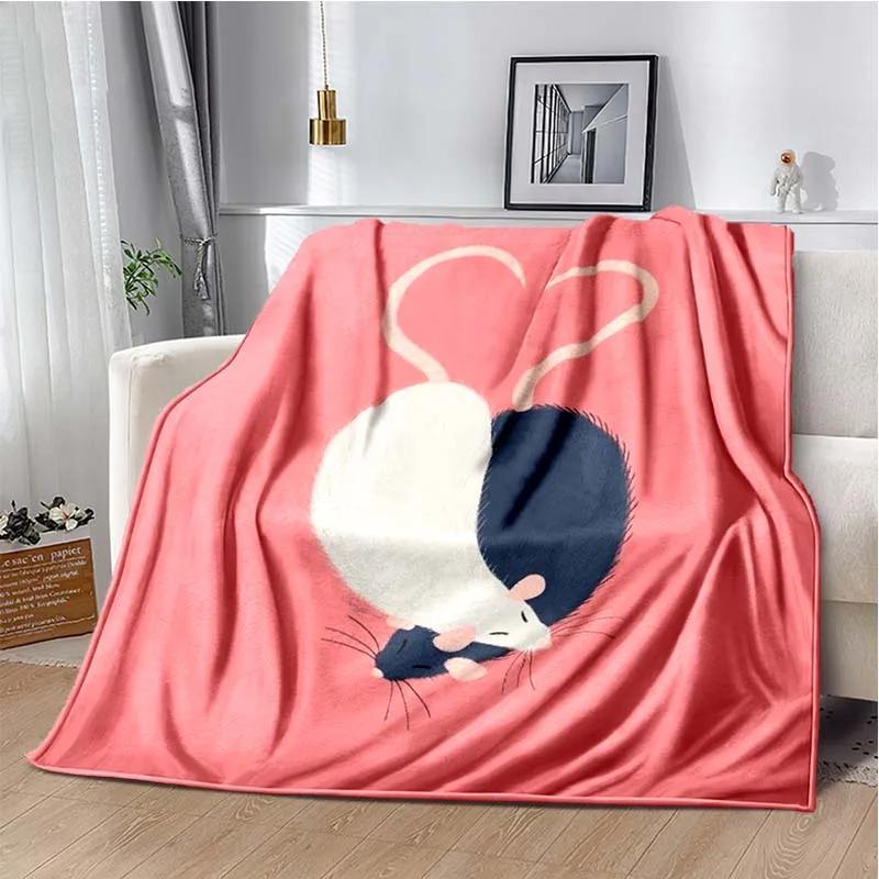 Opossum Screm Cute Pattern Blanket Flannel Plush Blanket Possum Animal Soft Throw Bedroom Sofa Warm Blanket Picnic Blanket Gift