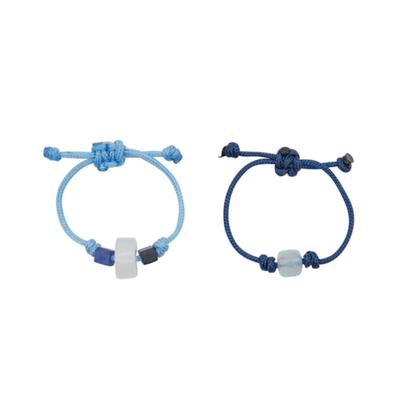 Nff Gem String Ring Set-blue