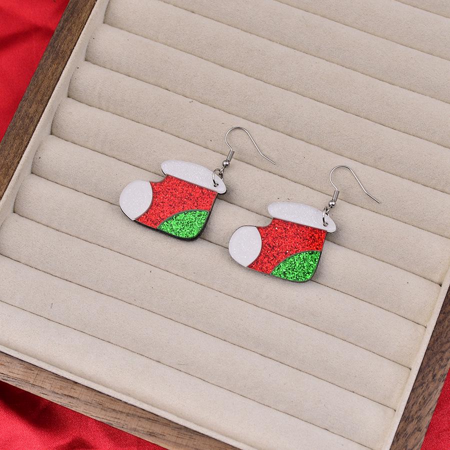 Festive Colorblock Gingerbread Man & Christmas Tree Sequin Earrings