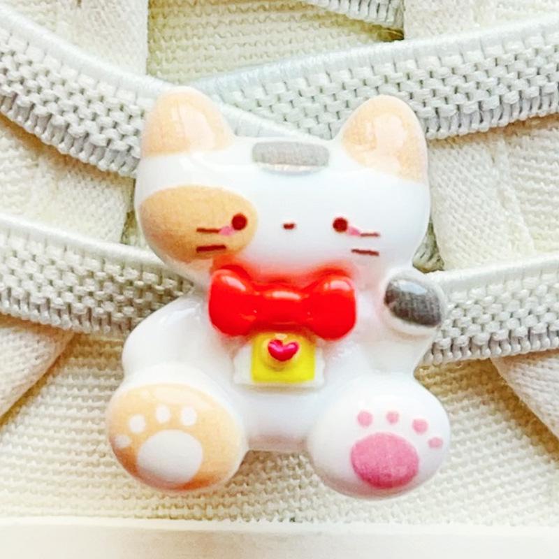 Cartoon Cat Shoelace Buckle for Children's Air Force 1 Skate Shoes - White Accessories Pendant