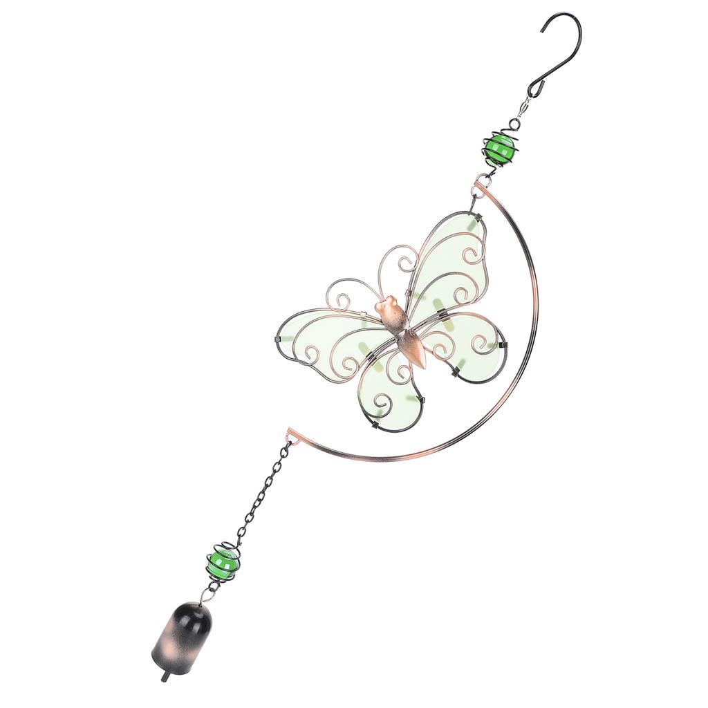 Butterfly Wind Chimes Luminous Wrought Iron Decoration Balcony Pendant White Boxed
