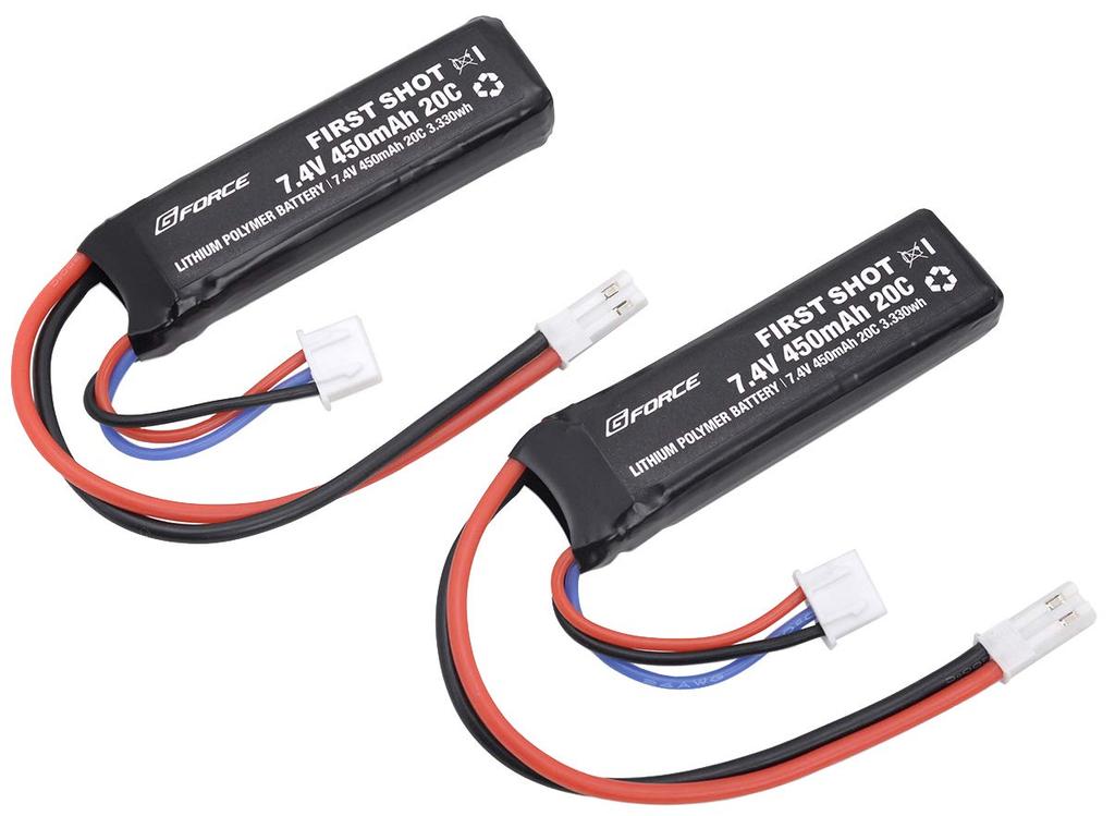 FIRST SHOT LiPo 7.4V 450mAh for Handguns (Pack of 2) GFG991 [Official Japanese Product]