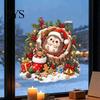 Easy Peel And Stick Decor Christmas Hedgehog and Tree Hollow Window Clings, Static Glass Stickers for Holiday Home Decor, Decorations Cute Winter