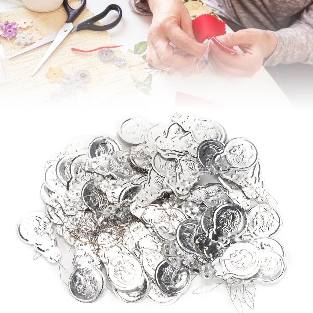 100Pcs   Needle Threader Aluminum Wire   CrossStitch Insertion Hand Machine Sewing Tool(Single   )