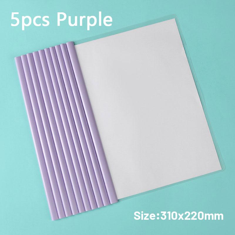 5Pc/Set A4 Transparent Folder Thickened Plastic Folder File Water-Repellent Test Paper Storage Bag Office Document Classification Bag