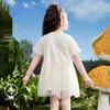 ASK JUNIOR Girls' Mesh Panel Short-Sleeved Dress