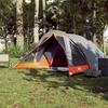 VidaXL 4-Person Cabin Camping Tent Grey Orange Waterproof, Tent, Camping Shelter, Garden Shelter, Tent of 94715