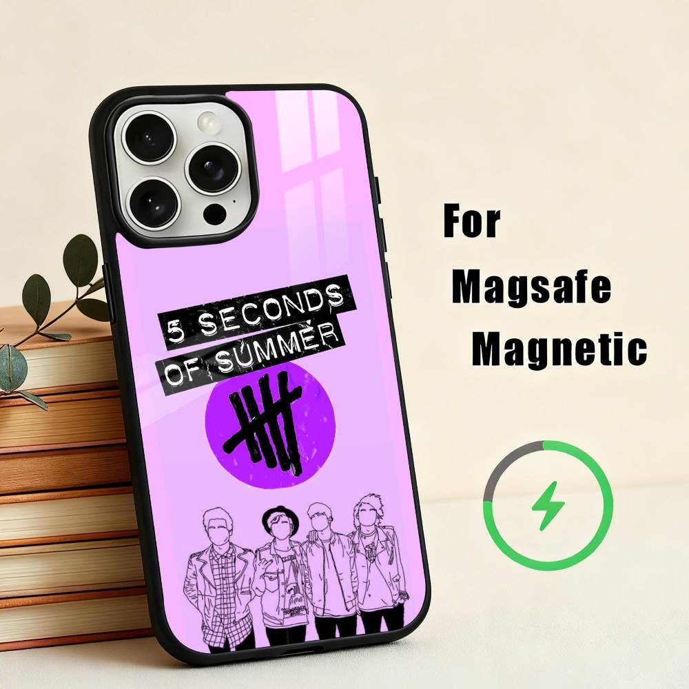 5 S-Seconds of S-Summers 5SOS  Phone Case For iPhone17,16,15,14,13,12,11 Plus,Pro Max Magnetic For Magsafe Wireless Charging
