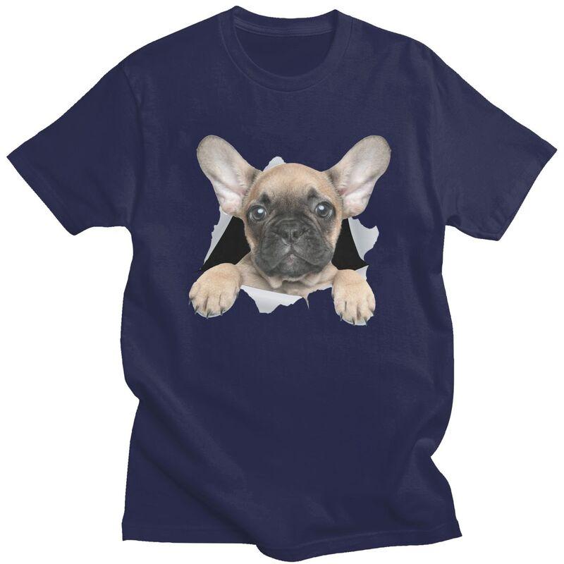 Custom Mens Cute French Bulldog T Shirt ShortSleeve Cotton Tshirts Classic Tshirt Casual Frenchie Dog Tee Slim Fit Clothes