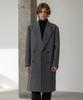 Decoroso Rib Peaked Lapel Wool Double Coat [Grey]