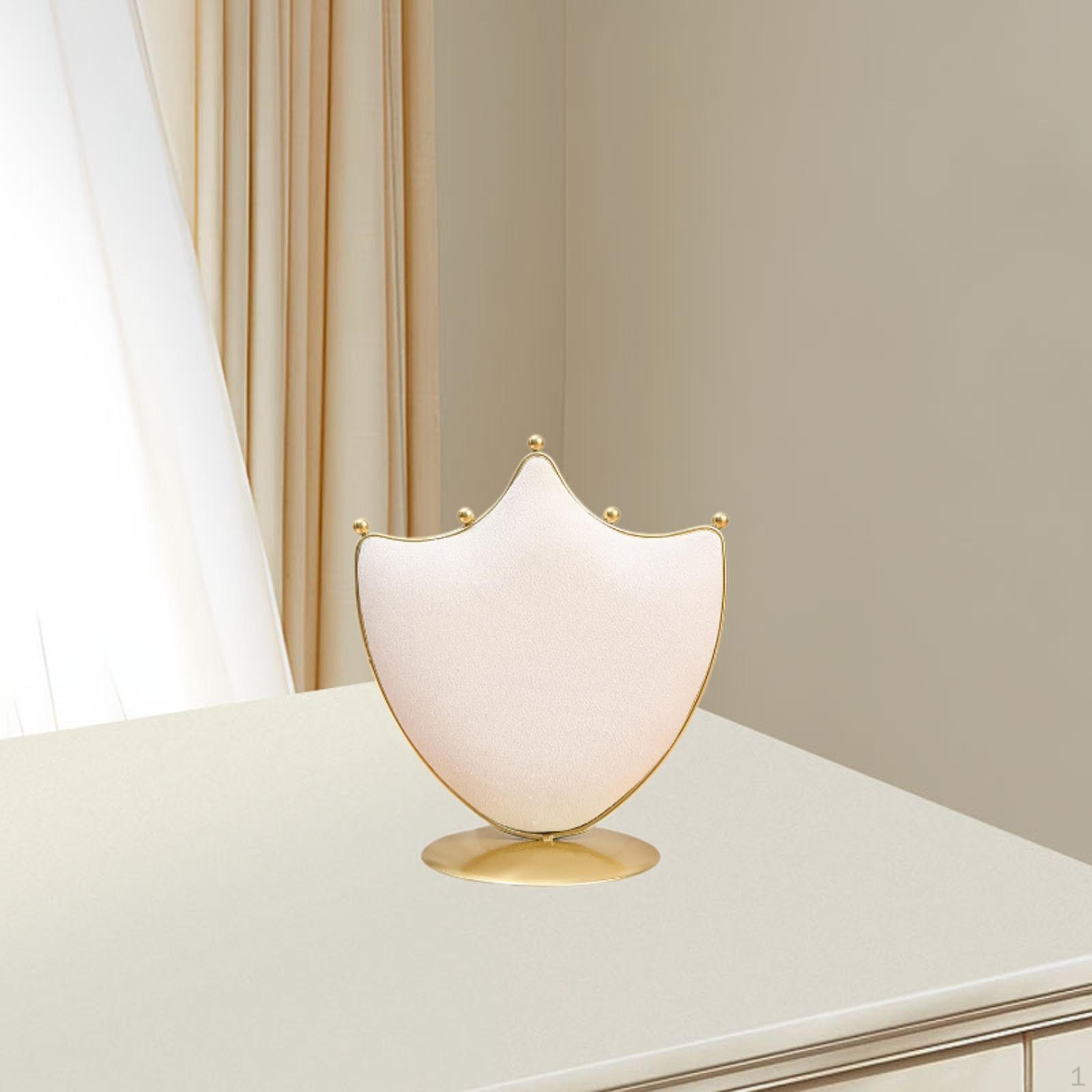 

Креативная бежевая фланелевая металлическая подставка для ювелирных изделий для ожерелий и подвесок, фотография Crown Small