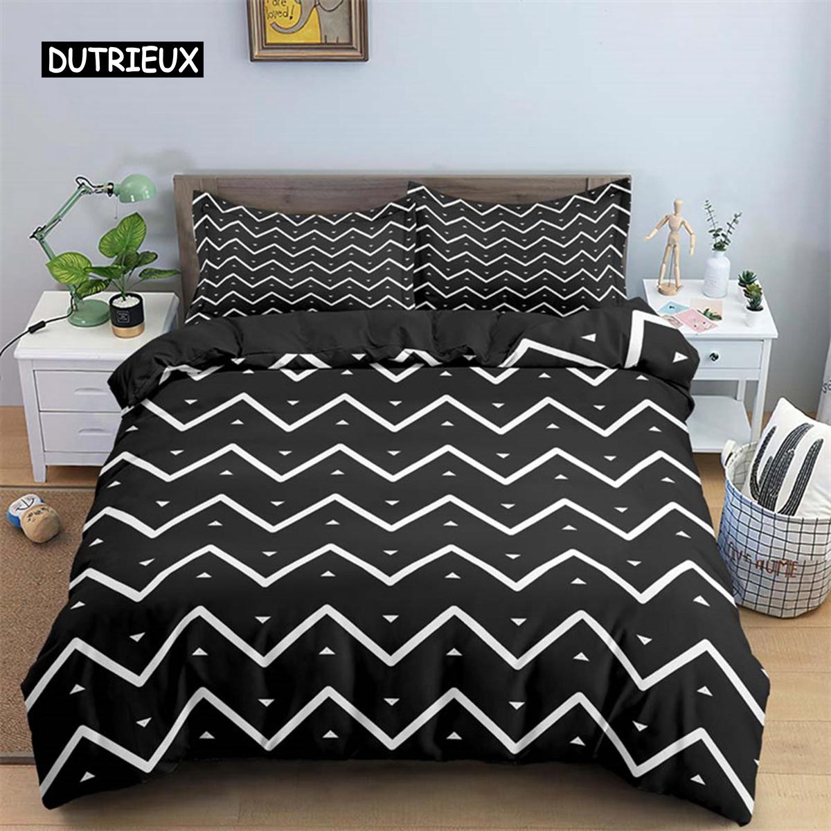 

One/2 Pillowcases with Waves Geometric Duvet Cover Abstract Bedding Set Twin King for Kids Adult Room Decor Microfiber Quilt Cover EU single(135x200cm)