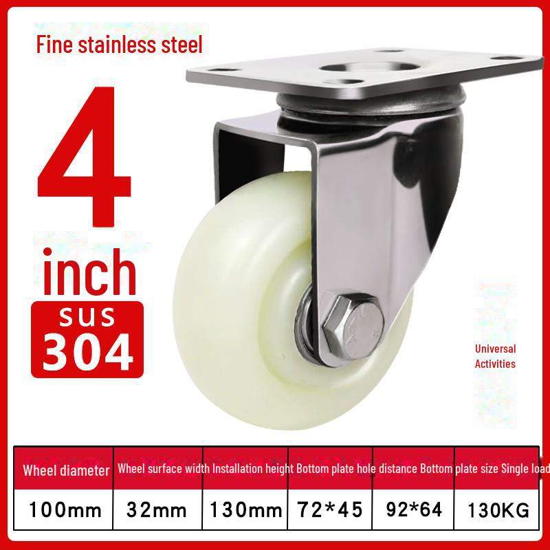 Robustes, wasserdichtes Nylon-Lenkrad aus Edelstahl 304 mit Bremse (4", 5", 6", 8").