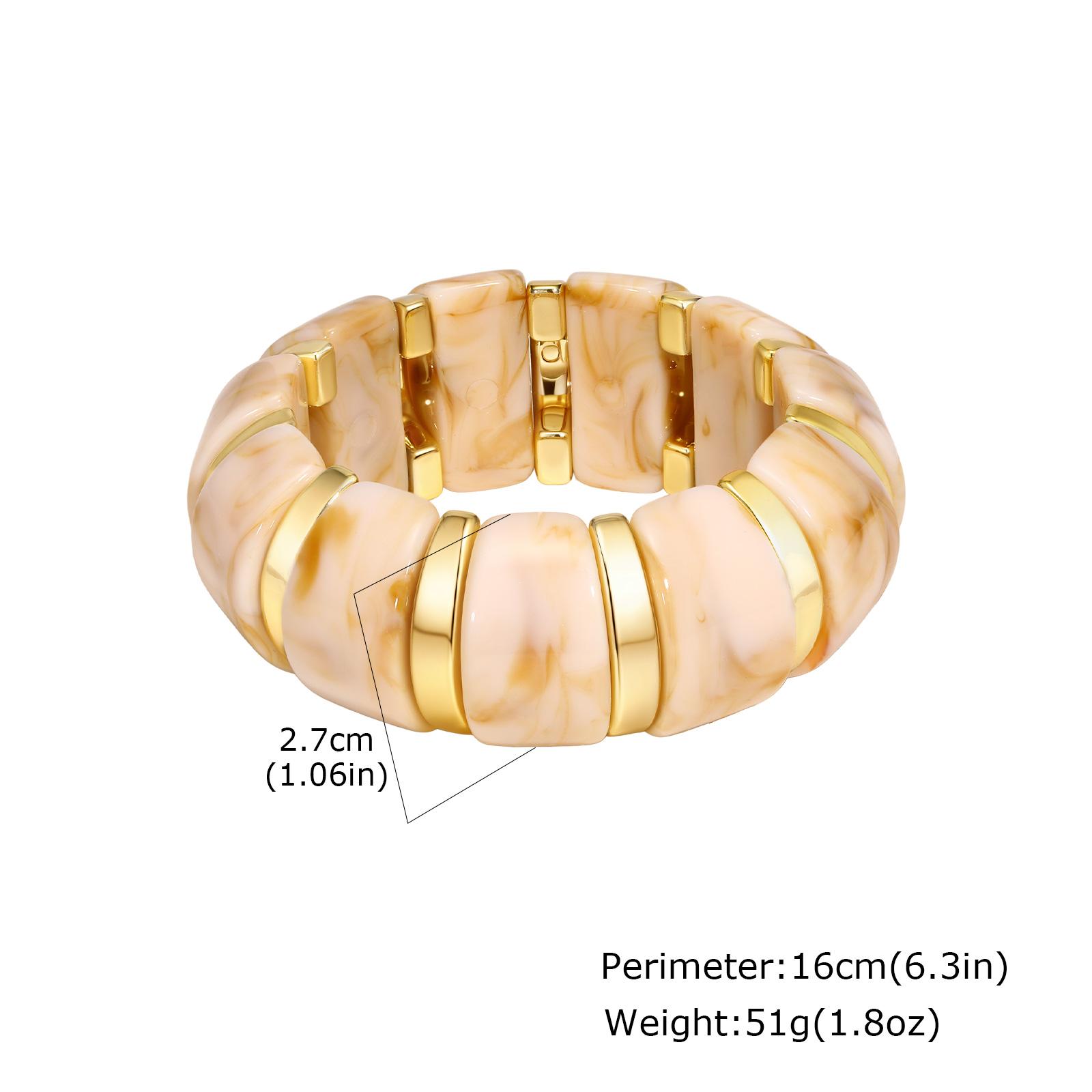 

Vintage Acrylic Elastic Wide Bracelet Geometric Multi-Colored Chunky Stretch Wristband Bangle for Women Fashion Jewelry Gift