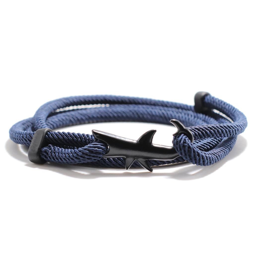 Sea Animal Shark Bracelet Men Women Multilayer Adjustable Survival Braclet Beach Jewelry Gift For Lover Good Luck Red Braslet
