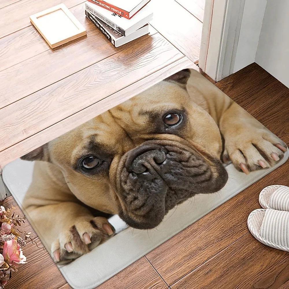 Pug Dog Pattern Welcome Mat Anti-Slip Carpet for Bathroom Kitchen Bedroom Living Room Entrance Rug Home Decor Doormat INS