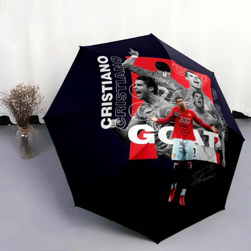 1 PC Automatic Folding Umbrella - CR7 Pattern, Portable & Foldable Design with 8 Ribs, Christmas Birthday Gifts