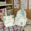 School bag women's new college style Japanese fresh cartoon polka dot backpack junior high school students lightweight travel backpack
