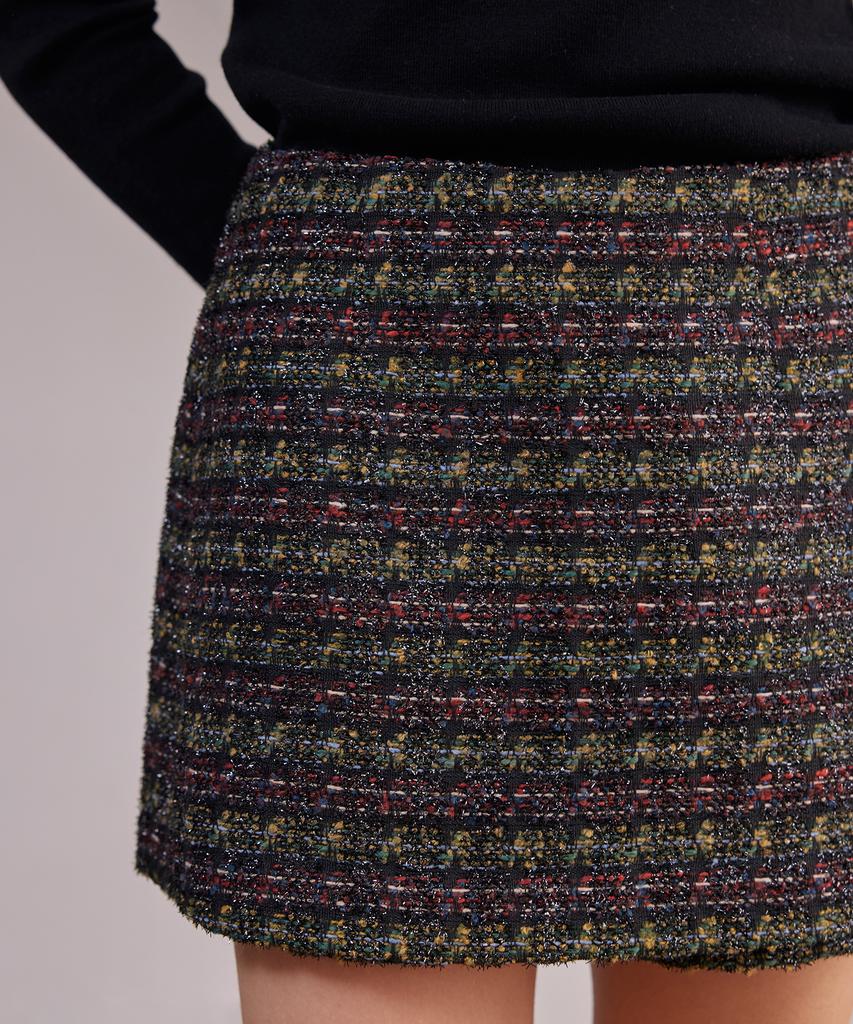 Lapineatteullie Classic Tweed Skirt Pants Red