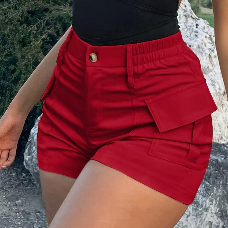 Letní ležérní dámské kraťasy s vysokým pasem a knoflíky, Street Tooling, s kapsami
