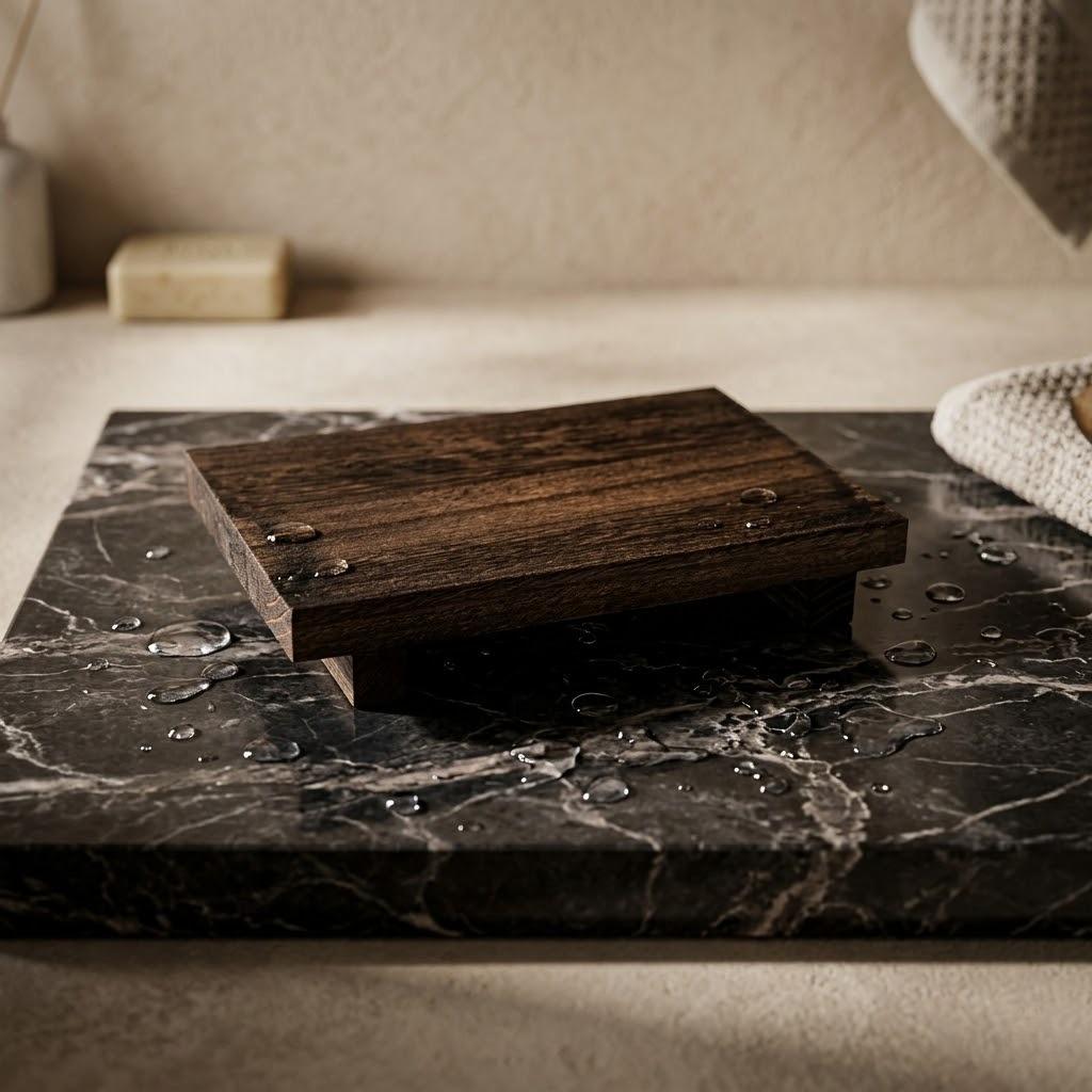Retro Wooden Decorative Tray Vintage Bathroom Organizer Kitchen Countertop Vanity Makeup Display Stand Home Decor