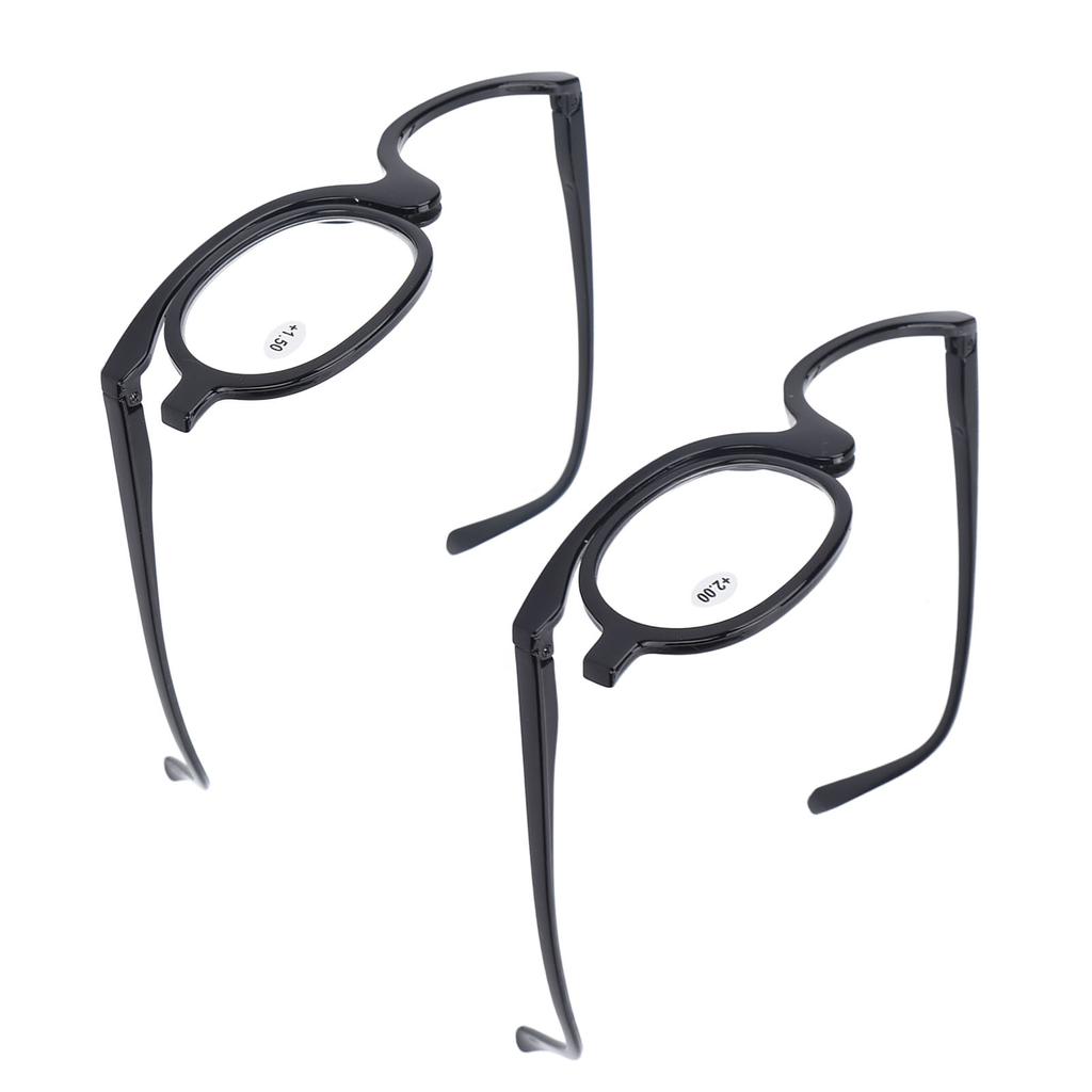 Magnifying Makeup Glasses Eye Flip Down Lens Fashionable Makeup Single Sided Glasses Black