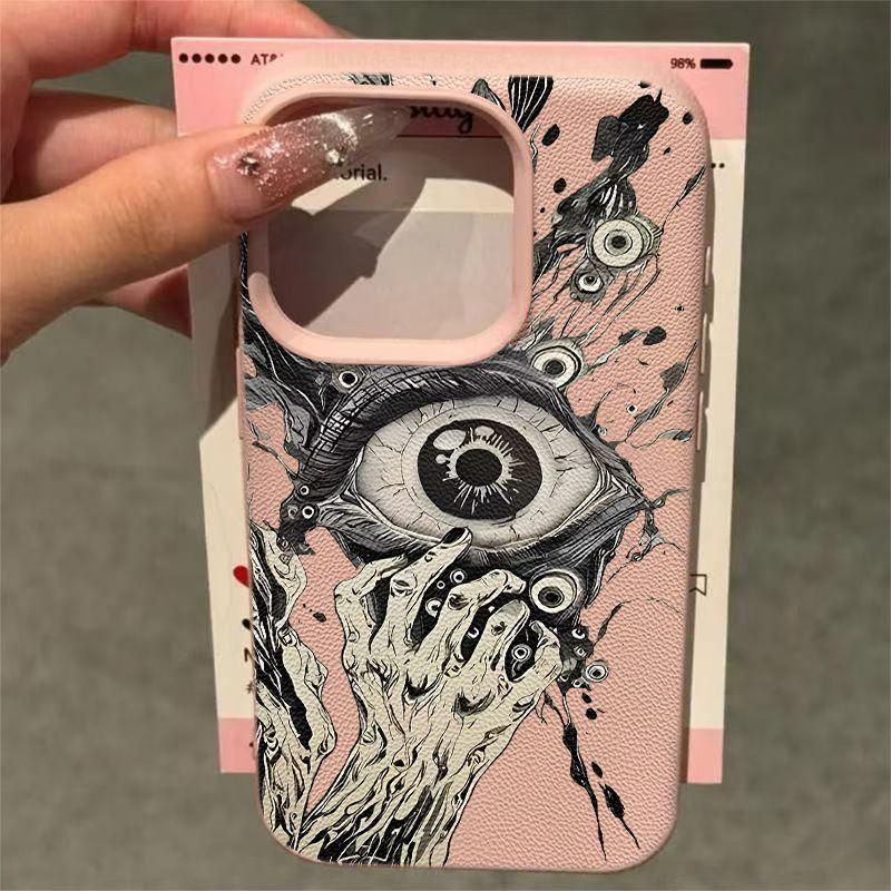 Cthulhu Eye Horror Sketch Print Phone Case for iPhone 17 16 15 14 13 12 11 Pro Max Shockproof Anti-Scratch Protective Cover