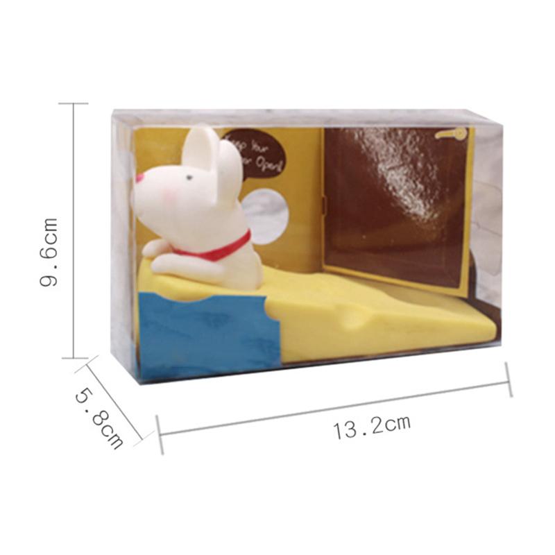 Cartoon Deurstopper Schattig Dier Vormig Ponsvrij Decoratieve Deurwig voor Thuis Kantoor Wit