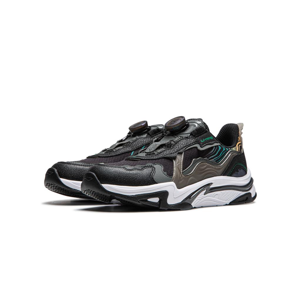 Li Ning Kids Versatile Comfortable Shock Absorption Low Top Casual Shoes Kids Casual Shoes Black YKCU104-3