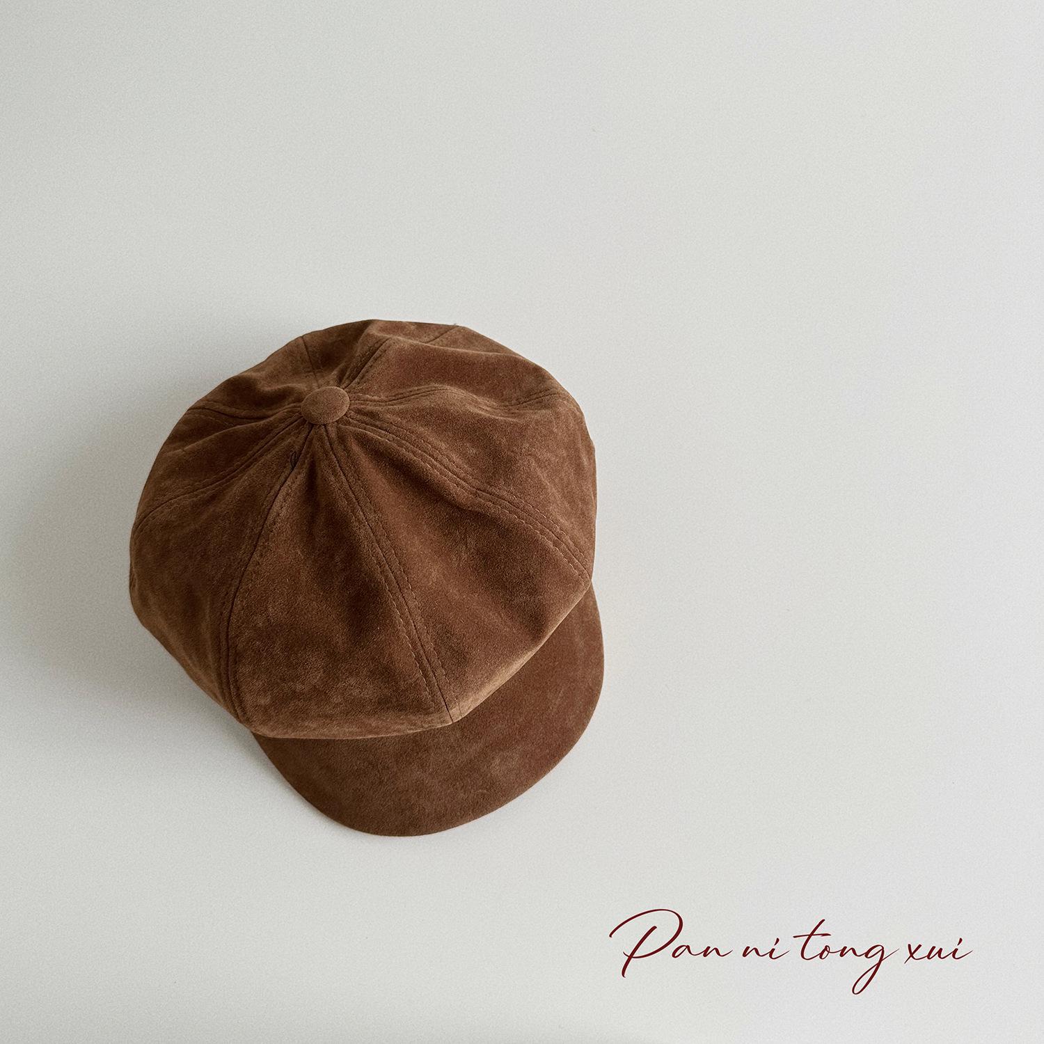 

Японская ретро-плюшевая кепка газетчика — осенне-зимний стиль для детей 50-52 cm верблюд